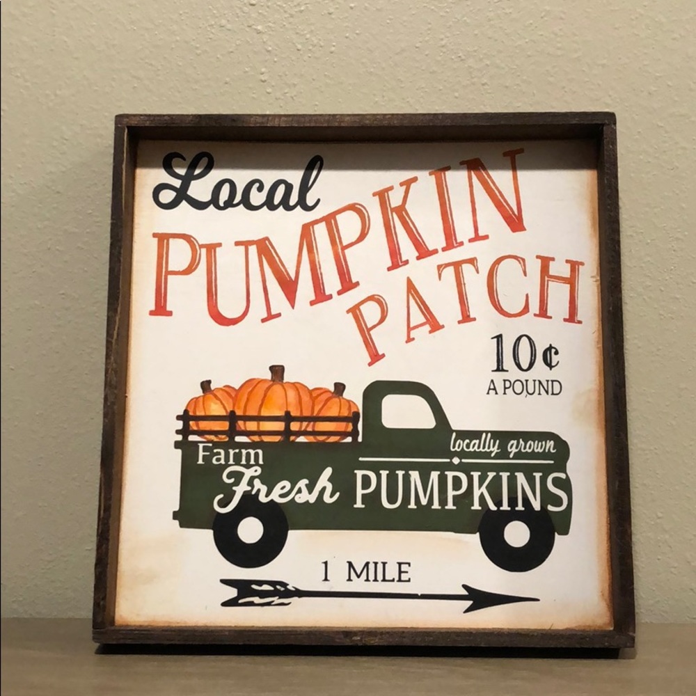 Fall pumpkin patch hand painted wood sign